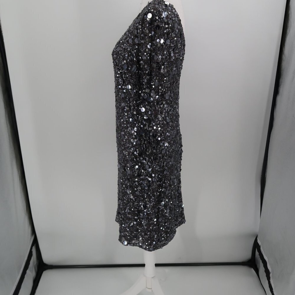 Aidan Mattox Silver Fully Sequined Long Sleeve Co… - image 6